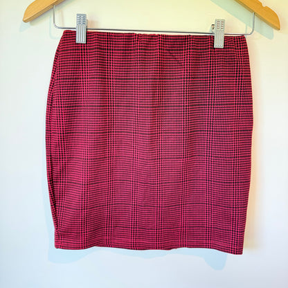 Paper Scissors Size 8 Red and Black Plaid Mini Skirt