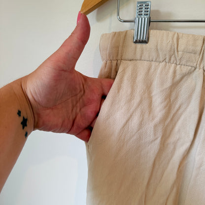 White Fox Linen Blend Pants Beige - Size XL
