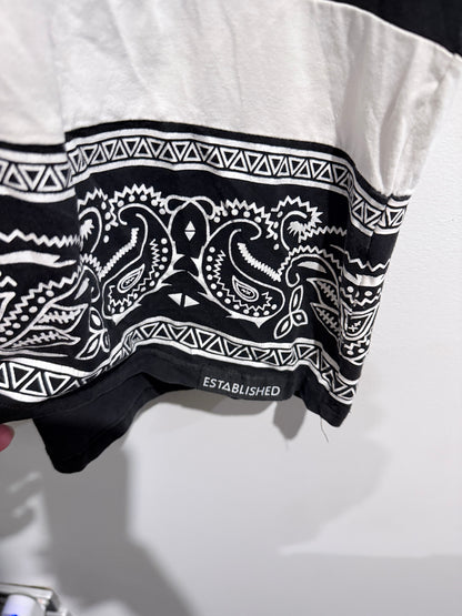 Established Paisley Panel Tee White/Black - 58cm U/Arm