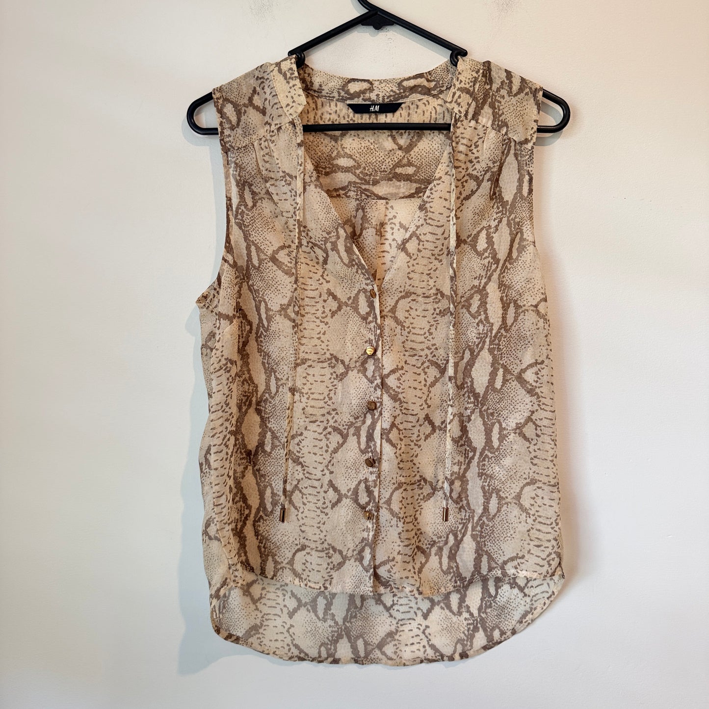 Brand Unknown U/Arm to U/Arm 47cm Snake Print Pattern Sleeveless Top