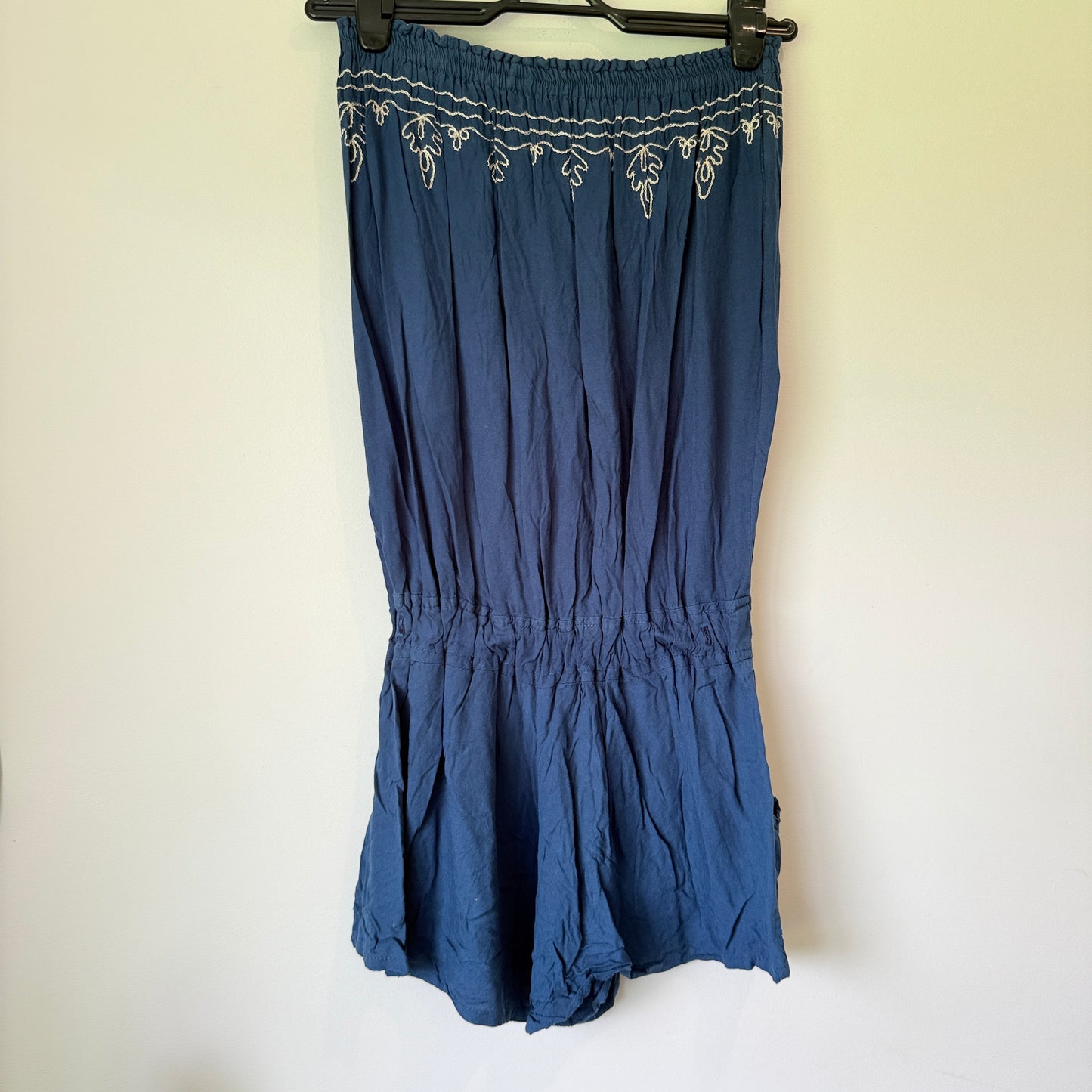 Brand Unknown U/Arm 29cm Blue Strapless Rayon Romper