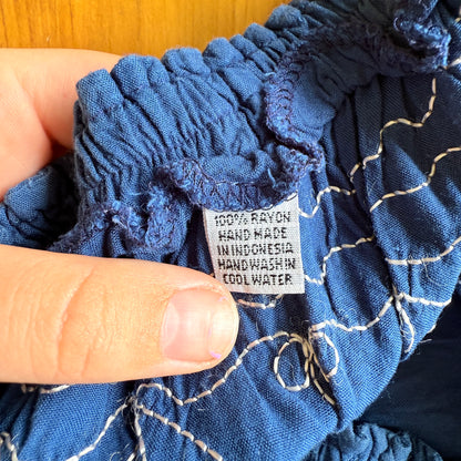 Brand Unknown U/Arm 29cm Blue Strapless Rayon Romper