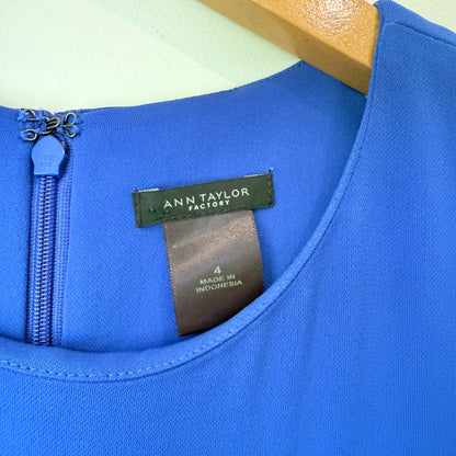 Ann Taylor Size U/Arm 43cm Cobalt Blue Sleeveless Fit & Flare Dress