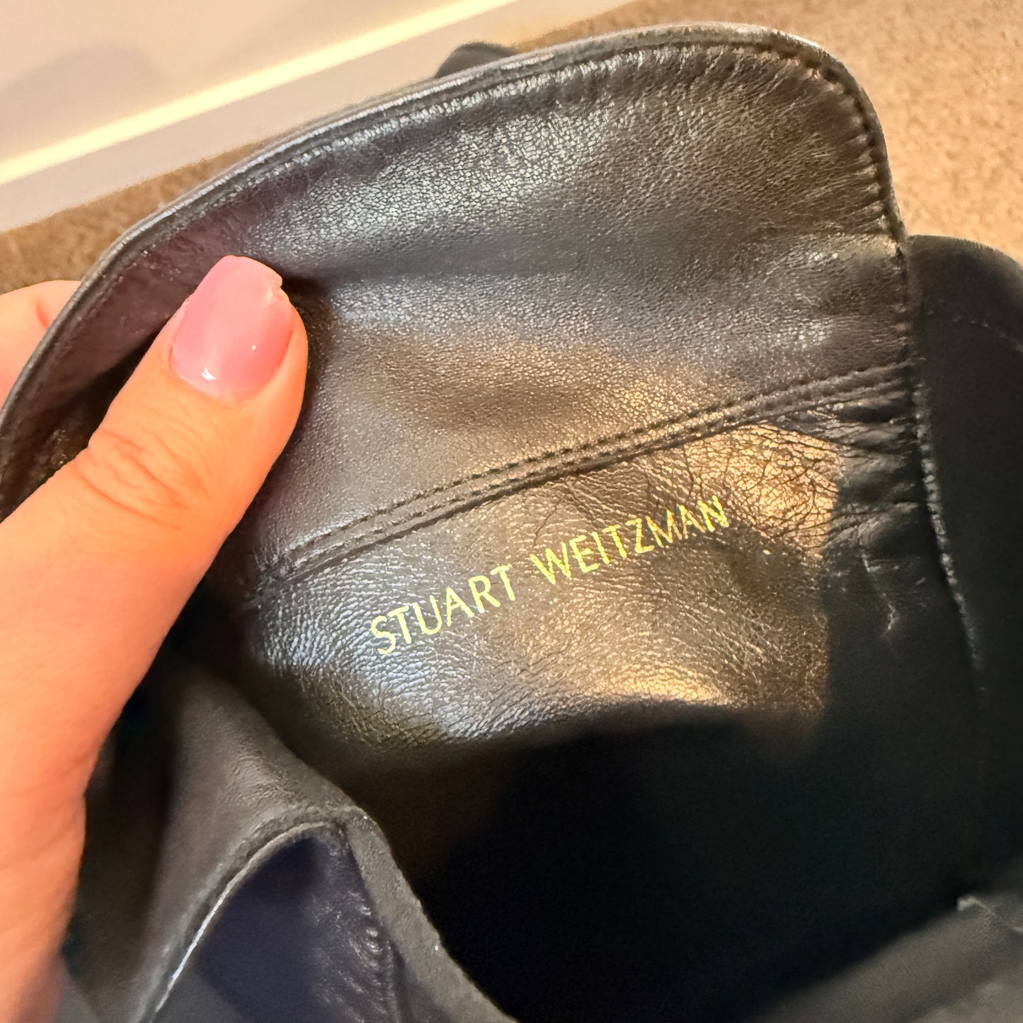 Stuart Weitzman Black Leather Over-the-Knee Boots – Size 36