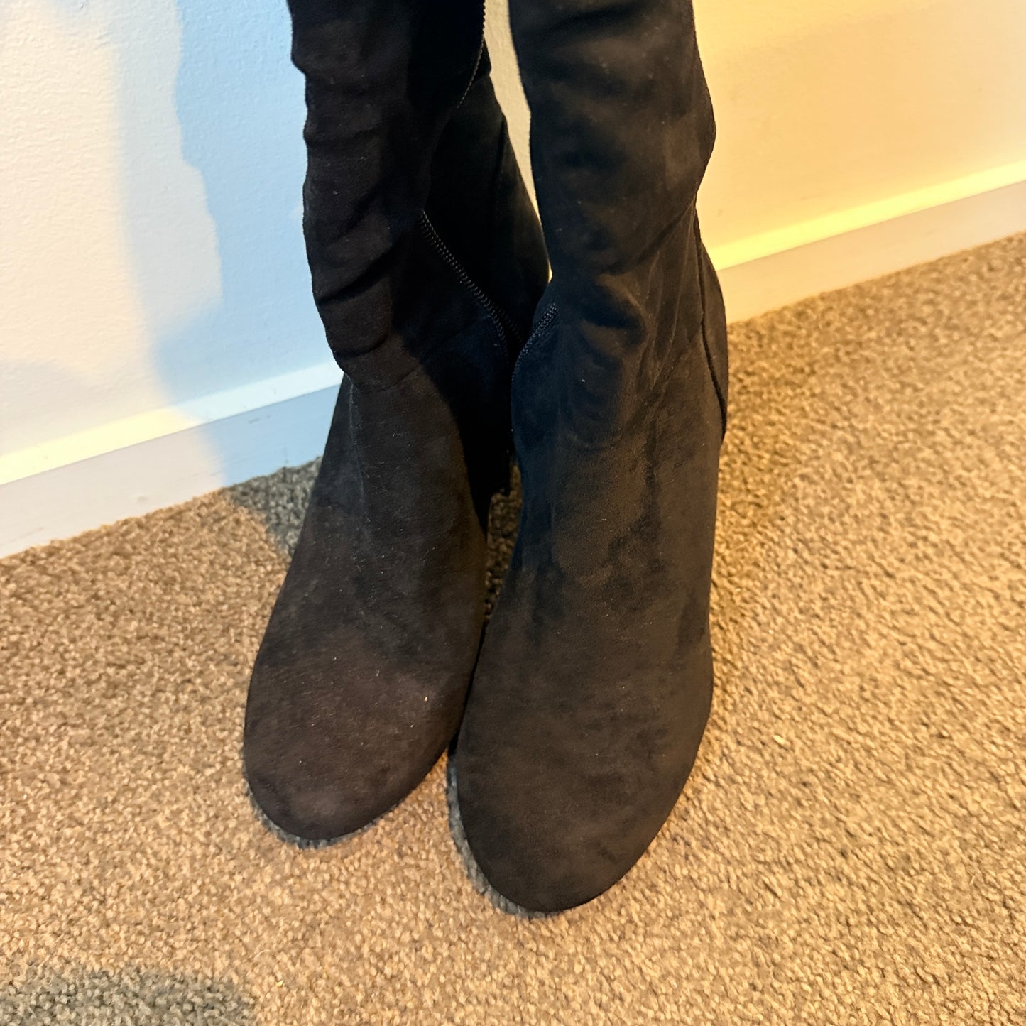 Step on Air 'Phoebe' Black Slouch Boots – Wide Fit Size 7