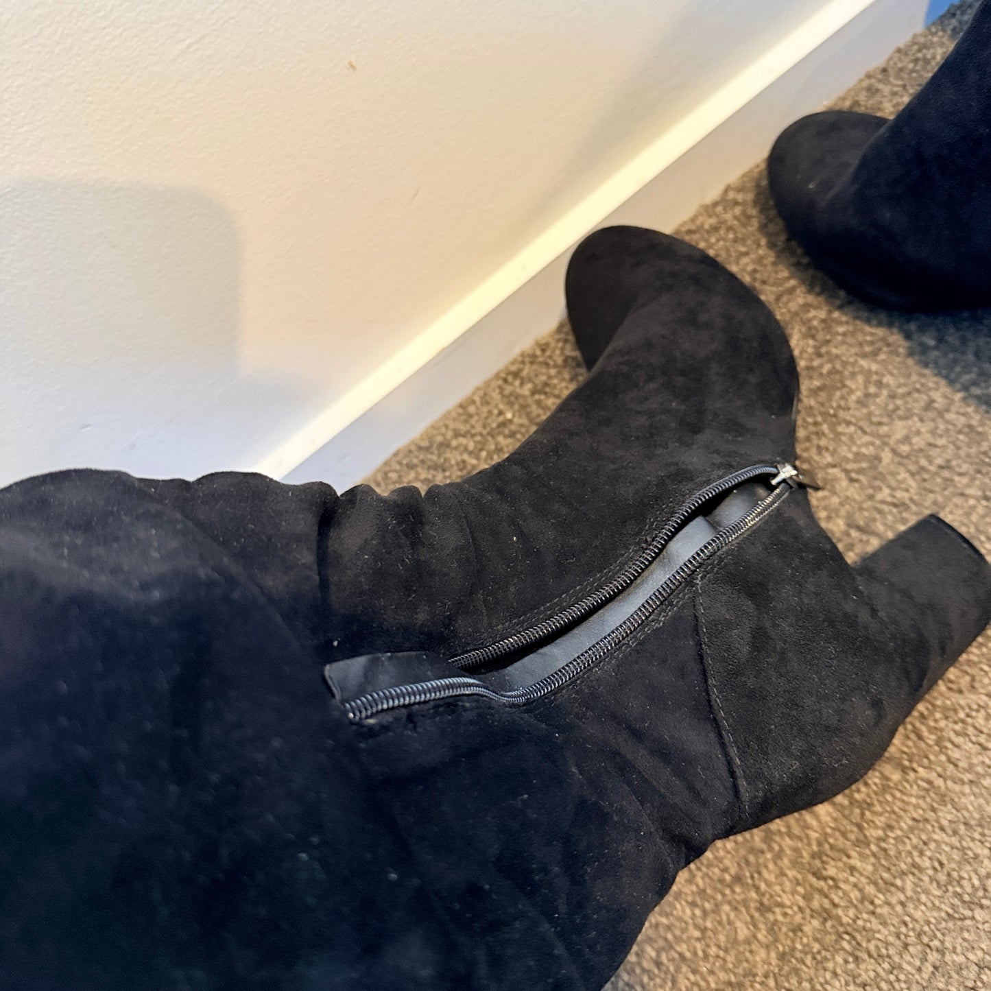 Step on Air 'Phoebe' Black Slouch Boots – Wide Fit Size 7