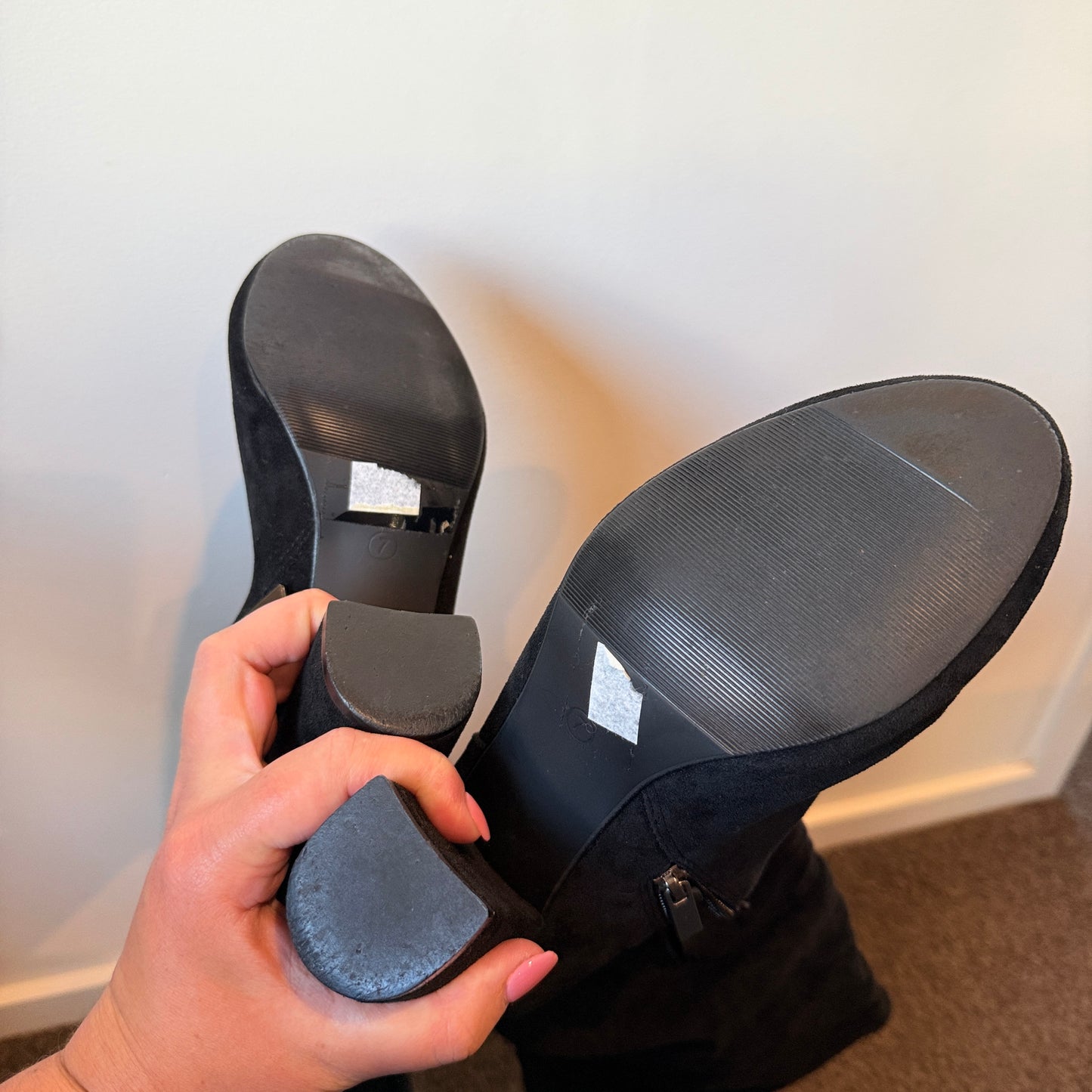 Step on Air 'Phoebe' Black Slouch Boots – Wide Fit Size 7