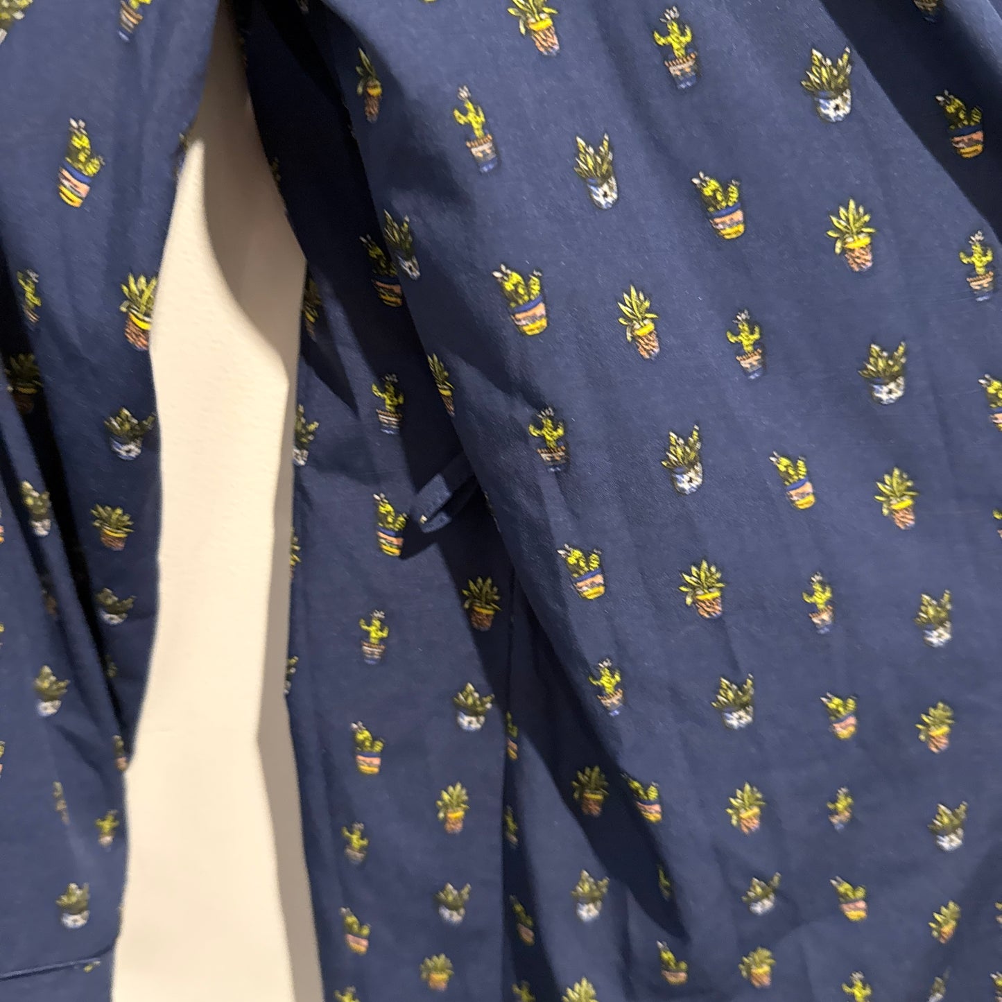 Loveable Size S Navy Blue Patterned Robe (missing waist tie)