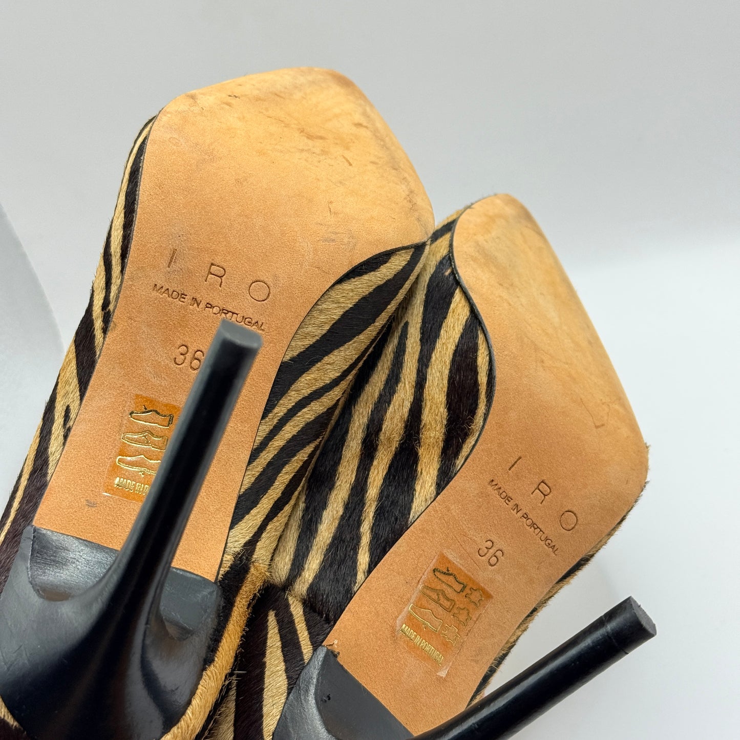 IRO Paris Zebra Print Hair-On Hide Stilettos – Size 36