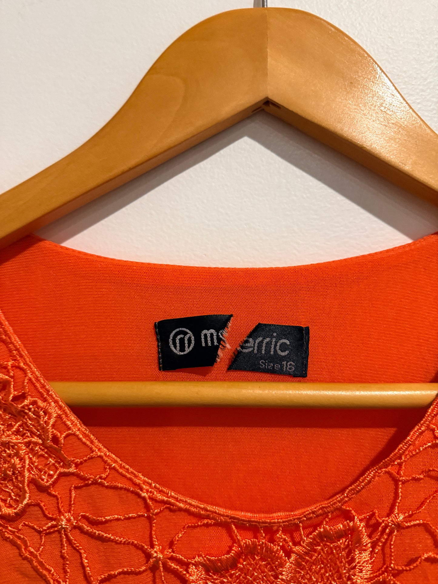 Merric Orange Lace Detail Top – Size 16