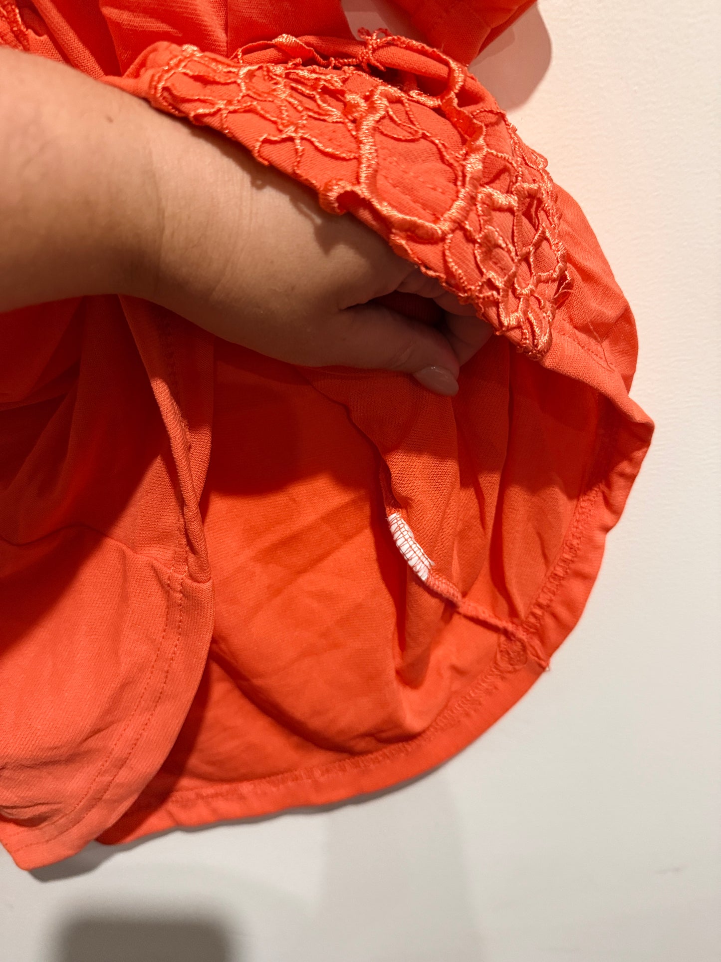 Merric Orange Lace Detail Top – Size 16