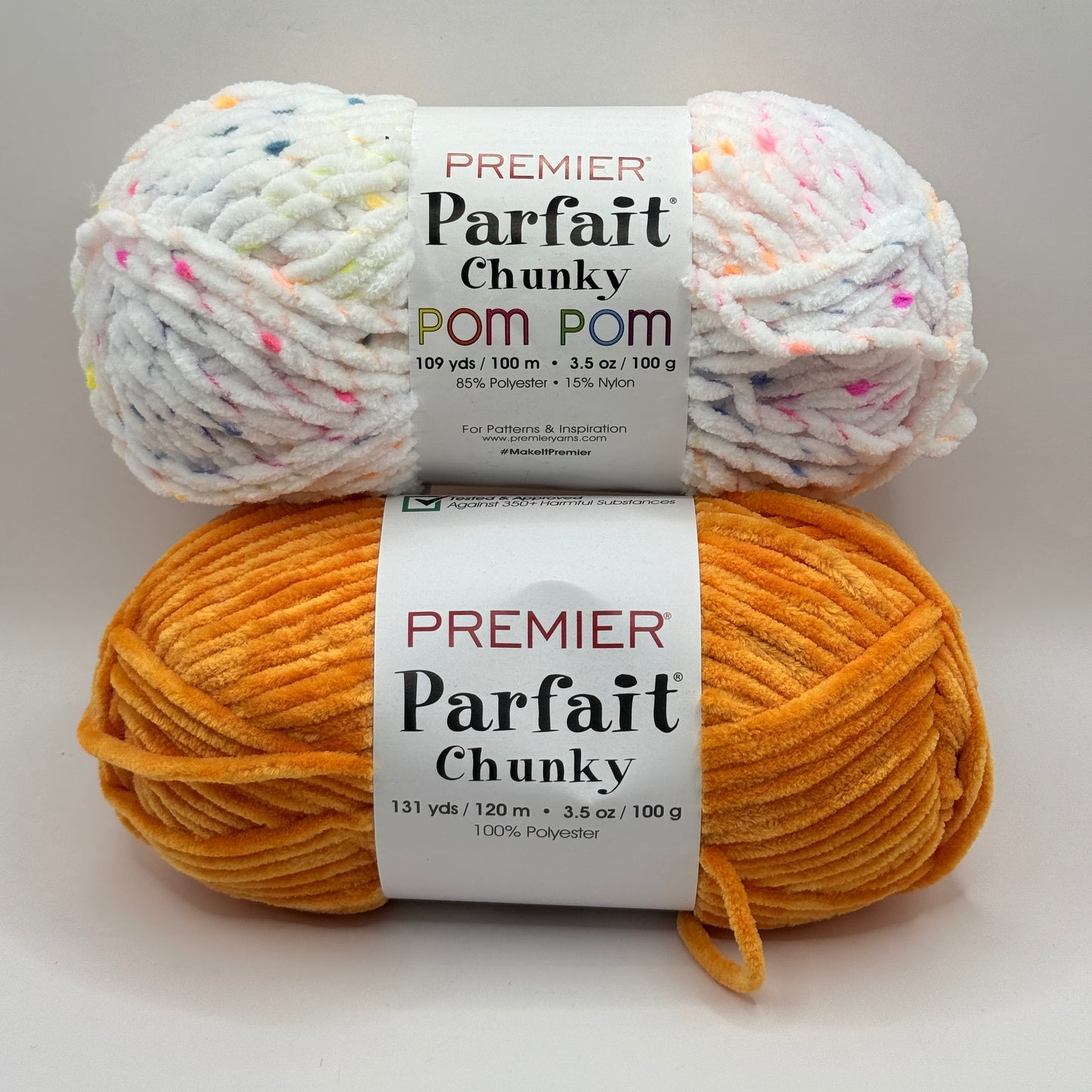 Premier Parfait Chunky Yarn Duo - Tangerine & Pom Pom Speckle (2 x 100g)