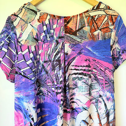 Quelque Size 14 Colorful Abstract Tunic Dress