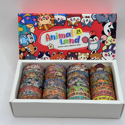 Animal Land Washi Tape Set 24 Rolls