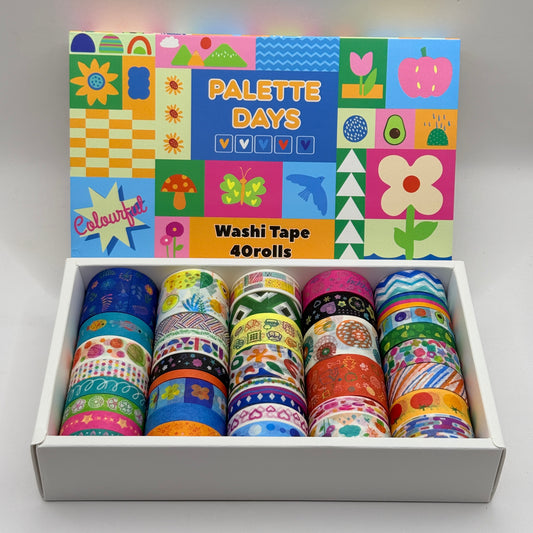 Palette Days Washi Tape Set 40 Rolls Boxed