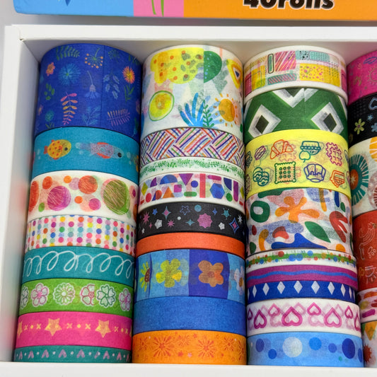 Palette Days Washi Tape Set 40 Rolls Boxed