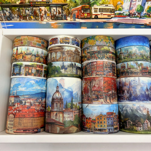 City Paintings Washi Tape Set 32 Rolls Boxed