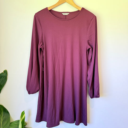 Spirit Size 14 Ribbed Long-Sleeve Mini Dress