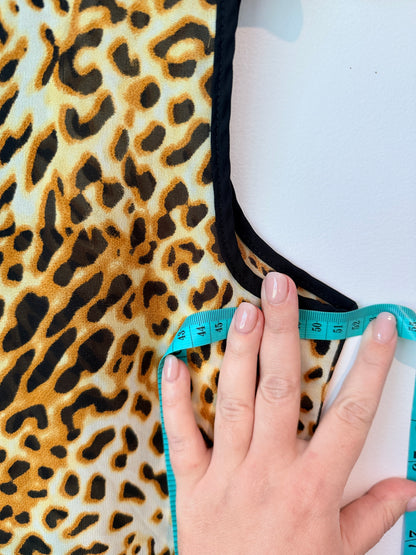 Brand Unknown Size U/Arm to U/Arm 52cm Leopard-Print Tank Top