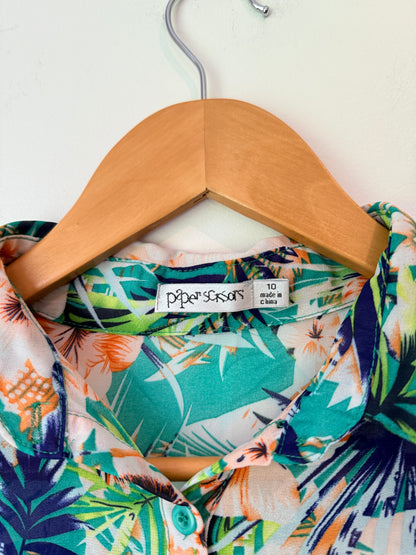 Paper Scissors Size 10 Floral Print Button-Down Top