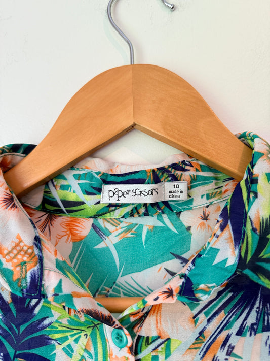 Paper Scissors Size 10 Floral Print Button-Down Top