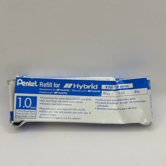 Pentel Hybrid Gel Pen Refills Blue 1.0mm Box of 12 K160 K230