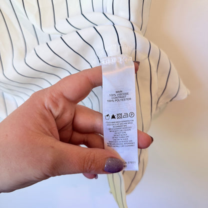 Forever New Size 8 Black & White Striped Tie Front Tank Top