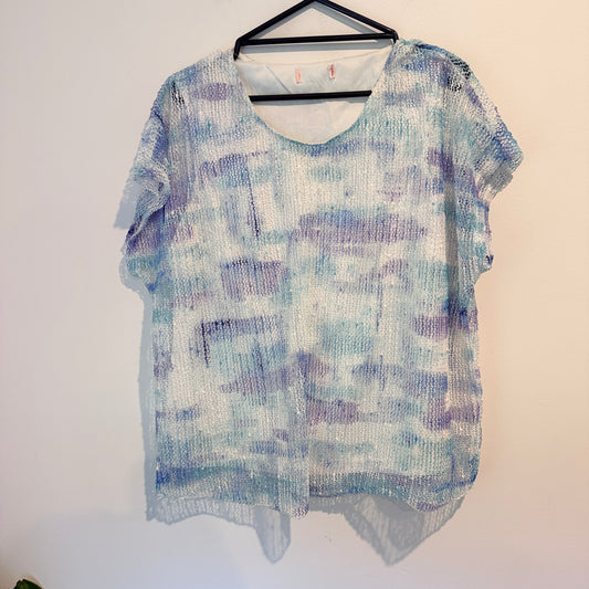Millers U/Arm to U/Arm 51cm Blue and White Tie-Dye Top