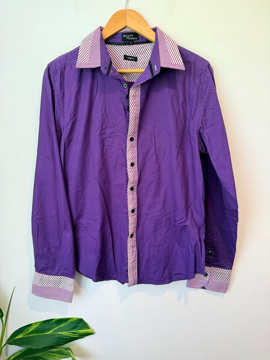Jacques Mirrelli Size L Purple Dress Shirt