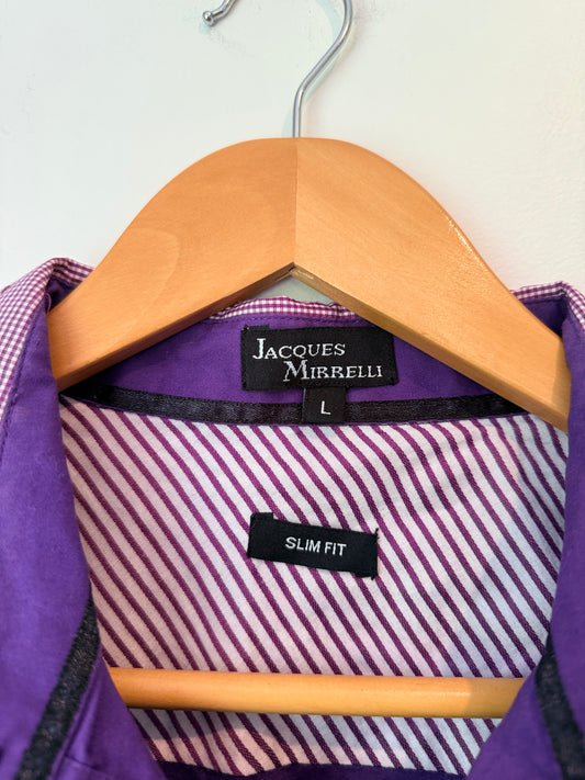 Jacques Mirrelli Size L Purple Dress Shirt