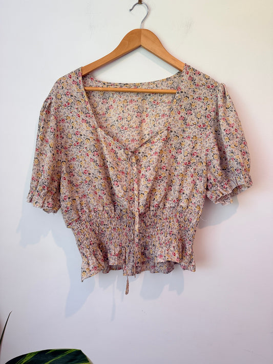 Shein Size 3XL | U/Arm to U/Arm 59cm Floral Cropped Top