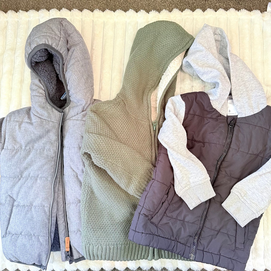 3x Warm Boys Jackets - Size 2-3y
