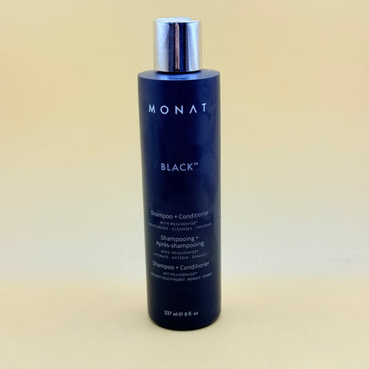MONAT Black Shampoo + Conditioner Rejuveniqe Moisturising Cleanse 237mL