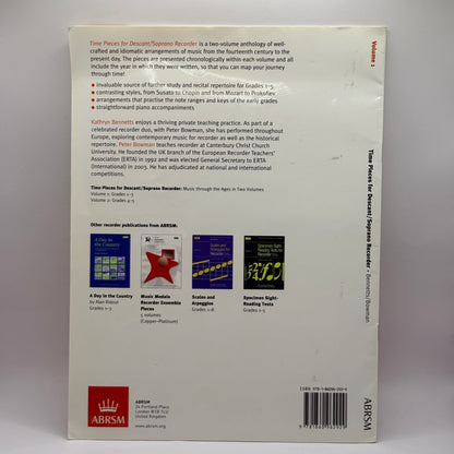 Time Pieces for Descant/Soprano Recorder – Volume 1  by Kathryn Bennetts & Peter Bowman