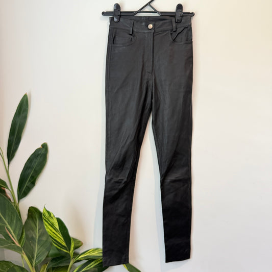 Unbranded Black Faux Leather Skinny Pants - Size S / 64cm Waist