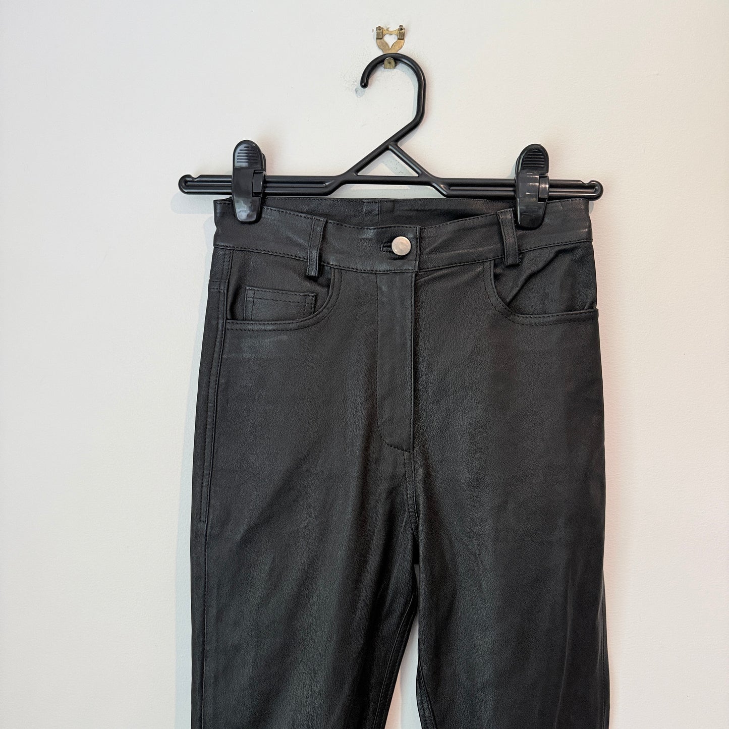 Unbranded Black Faux Leather Skinny Pants - Size S / 64cm Waist