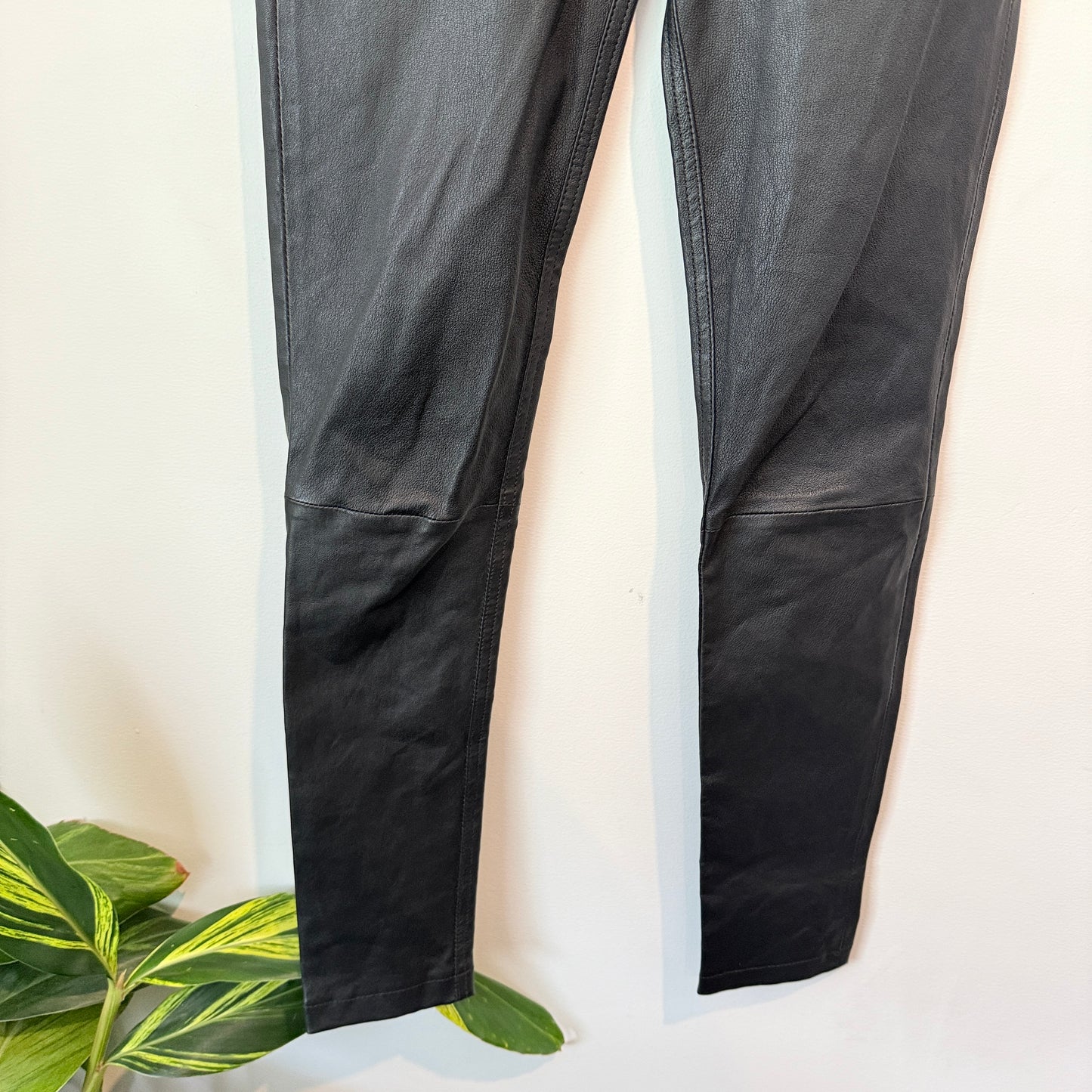 Unbranded Black Faux Leather Skinny Pants - Size S / 64cm Waist
