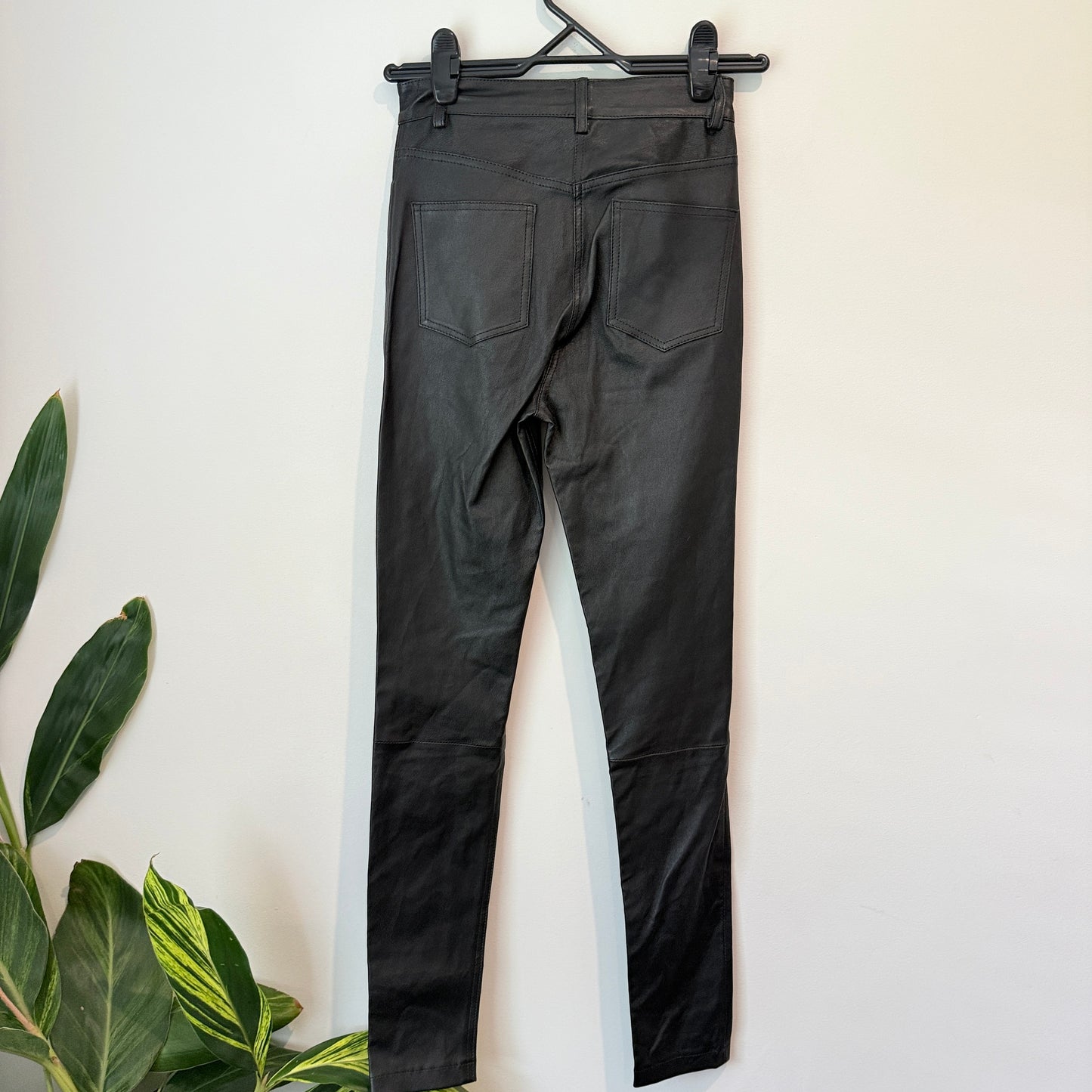Unbranded Black Faux Leather Skinny Pants - Size S / 64cm Waist