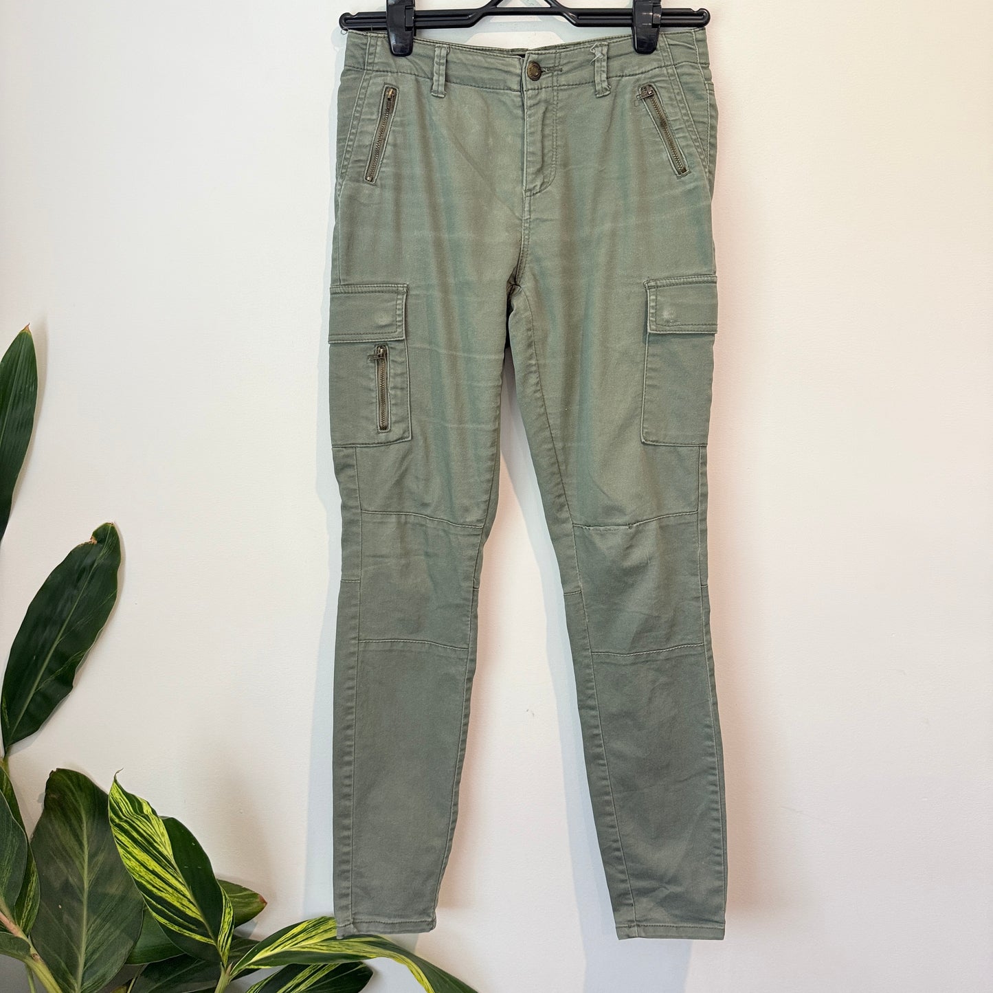 Jay Jays Olive Green Skinny Cargo Pants - Size 8