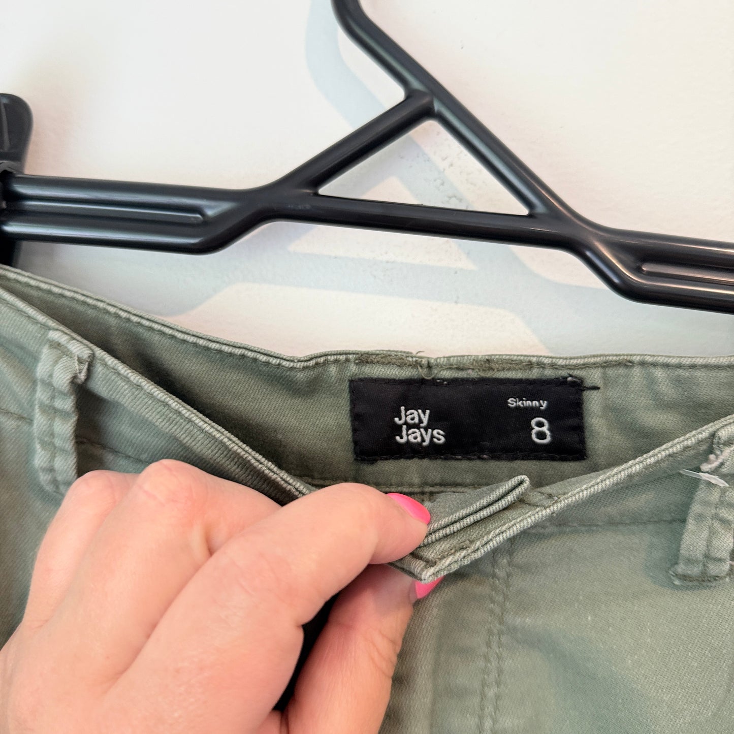 Jay Jays Olive Green Skinny Cargo Pants - Size 8