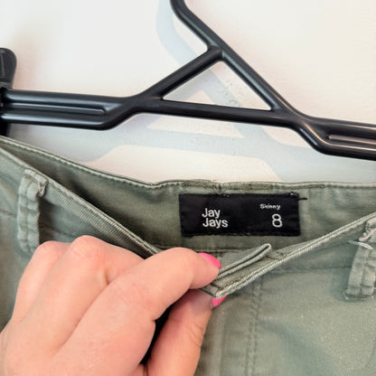 Jay Jays Olive Green Skinny Cargo Pants - Size 8