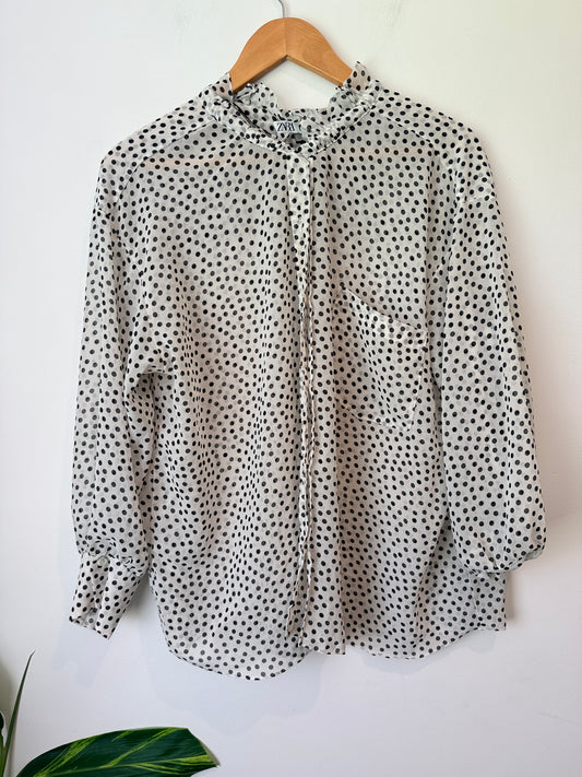 Zara Size XS Polka Dot Blouse