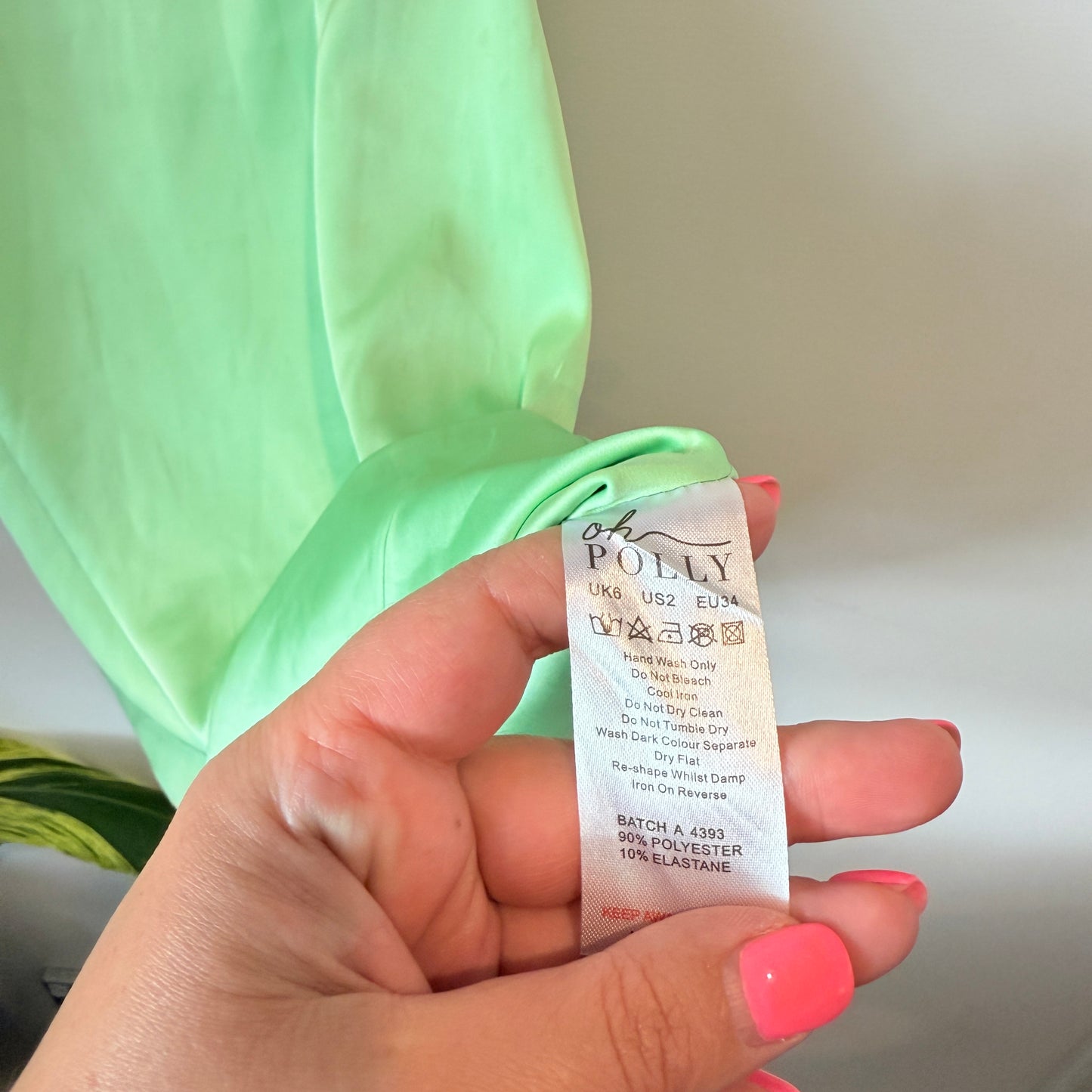 OH POLLY Dress - Neon Green Rhinestone Cutout - Size 6