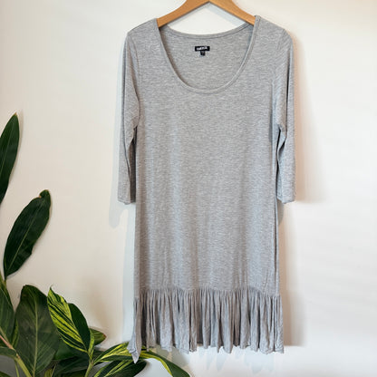 EMERGE Dress - Grey Frill Hem - Size L