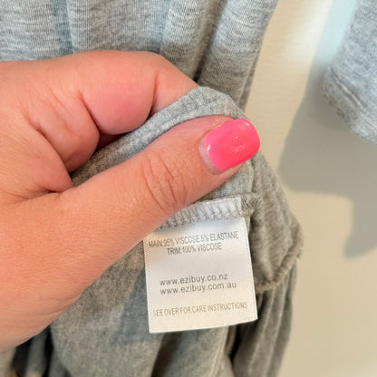 EMERGE Dress - Grey Frill Hem - Size L