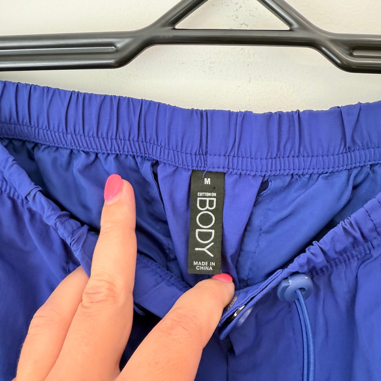 COTTON ON BODY Pants Bright Blue Nylon Cargo - Size M