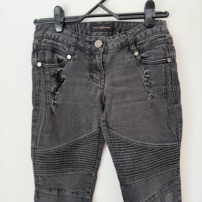 ninesix ny 96  Washed Black Biker Jeans - 72cm Waist