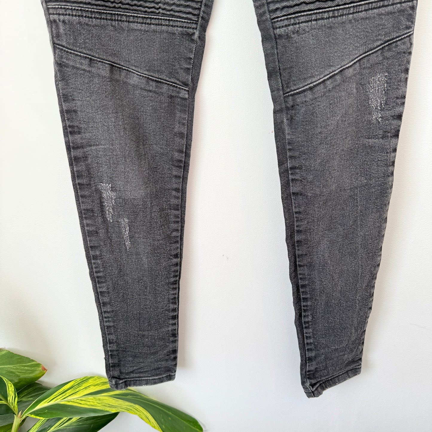 ninesix ny 96  Washed Black Biker Jeans - 72cm Waist