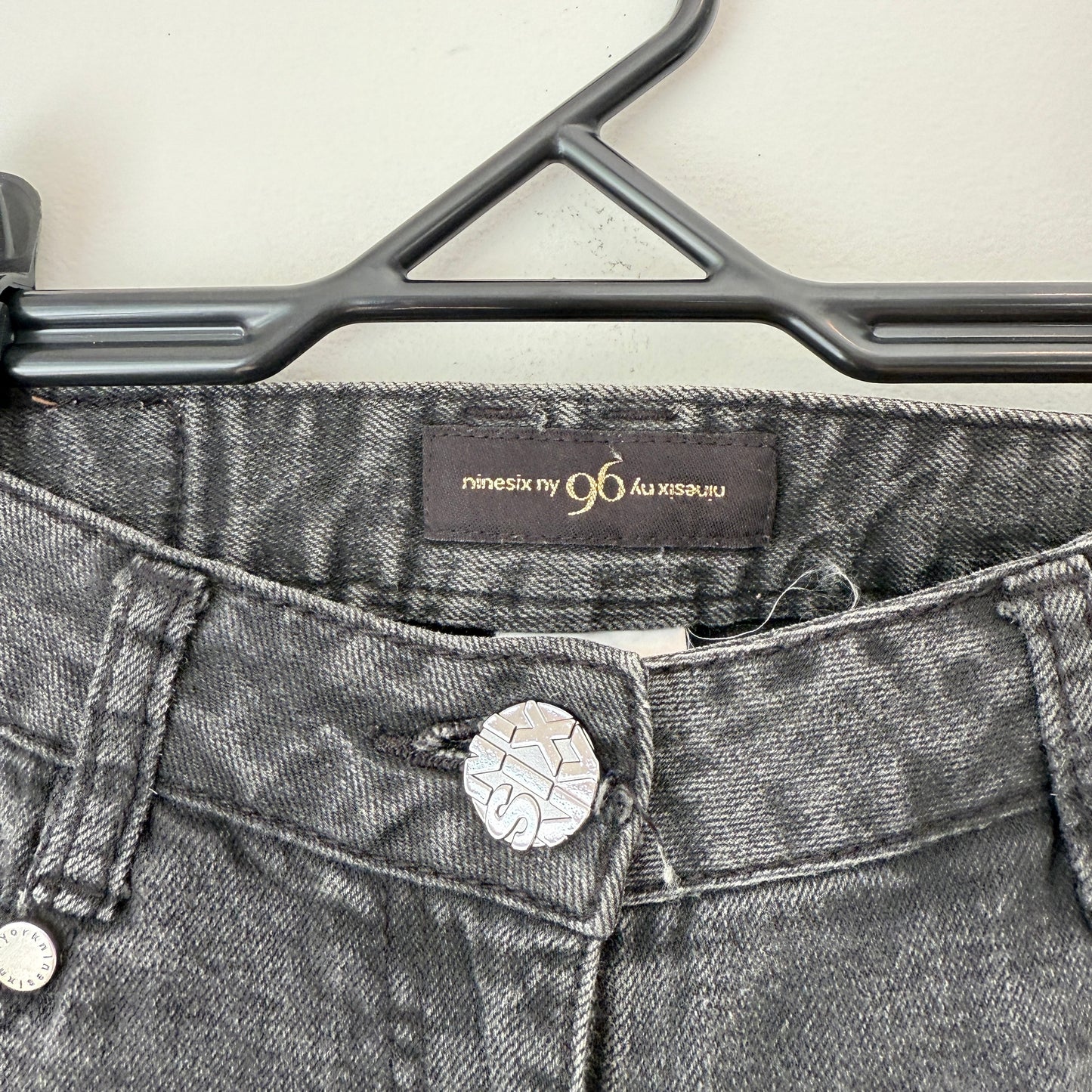 ninesix ny 96  Washed Black Biker Jeans - 72cm Waist