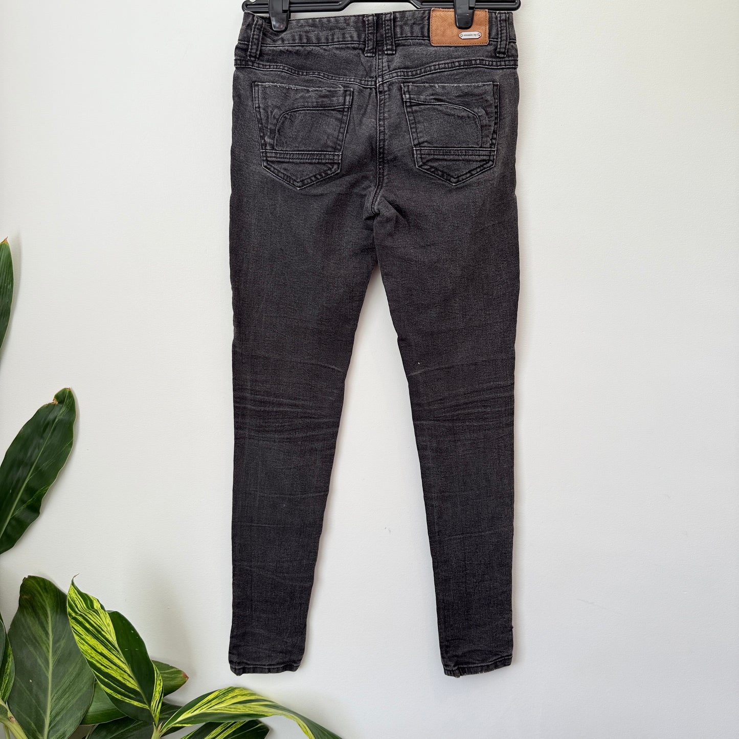 ninesix ny 96  Washed Black Biker Jeans - 72cm Waist
